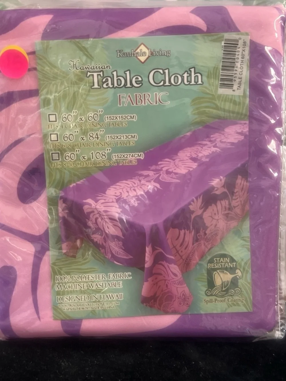 Hawaiian Purple Floral Table Cloth - 60
